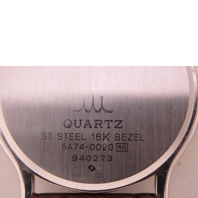 SEIKO セイコー/CREDOR 18Kベゼル/レザー/クォーツ/5A74-0020//940***/ABランク/76