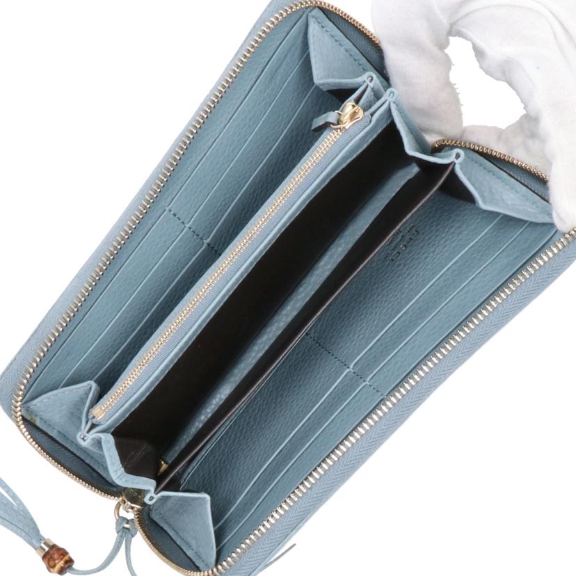 GUCCI グッチ/バンブータッセル/フローララウンドファスナー長財布/ブルー/356708//525***/ABランク/18