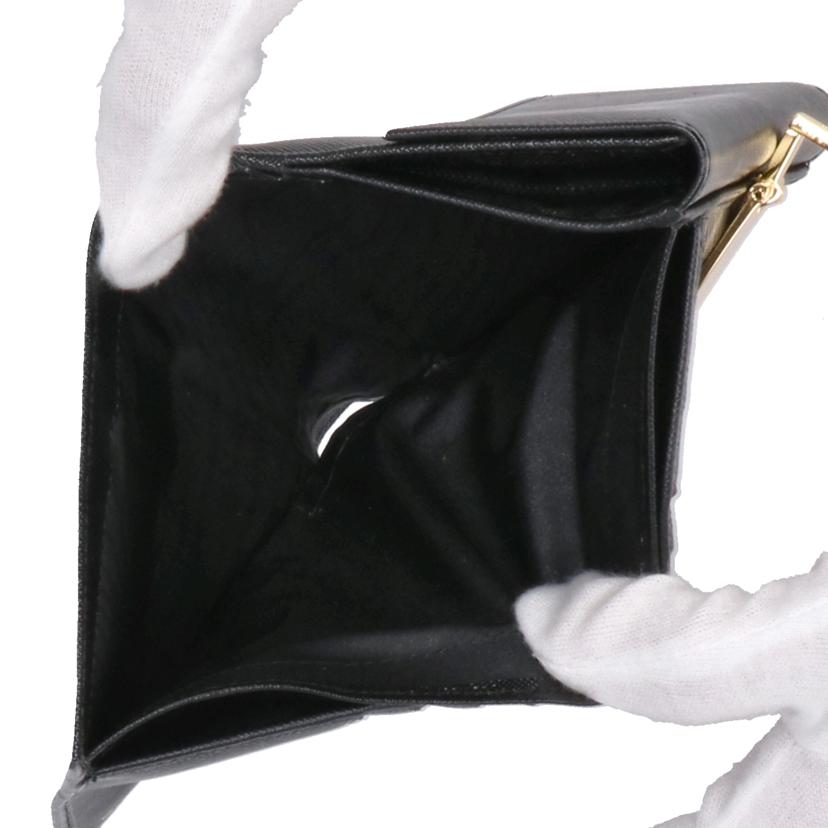 Salvatore Ferragamo サルヴァトーレ フェラガモ/ガンチーニ レザー 二つ折り財布/ブラック/AQ-220773//Sランク/01