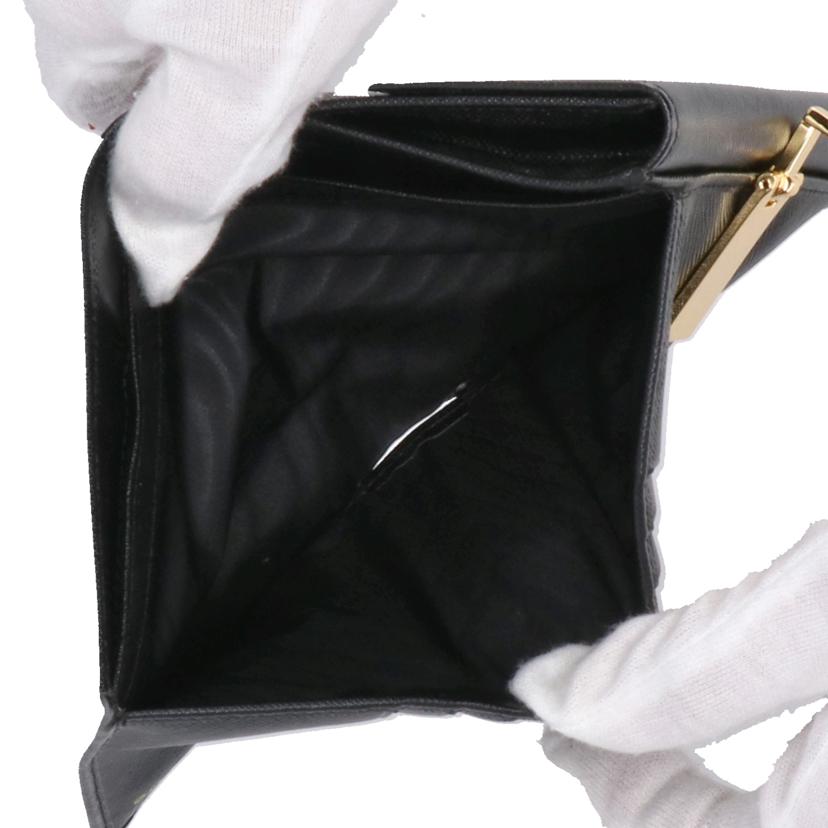 Salvatore Ferragamo サルヴァトーレ フェラガモ/ガンチーニ レザー 二つ折り財布/ブラック/AQ-220773//Sランク/01