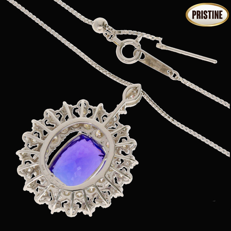 / PT950/850タンザナイトダイヤネックレス5.16/D 1.55ct //Aランク/75