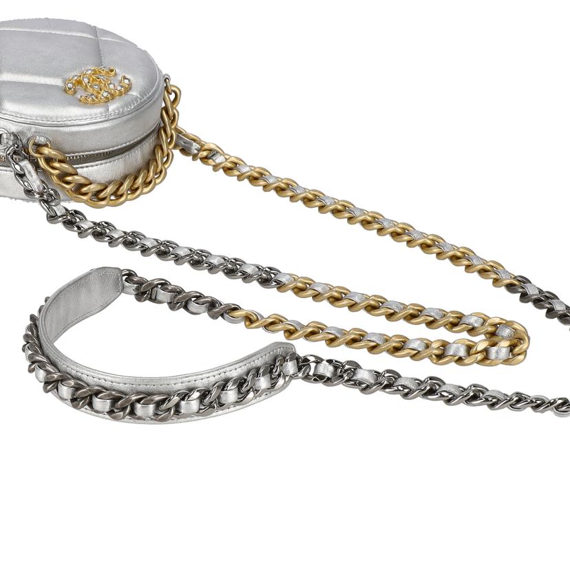 CHANEL シャネル/シャンネル19ラウンドチェーンショルダー/シルバー//ABランク/75