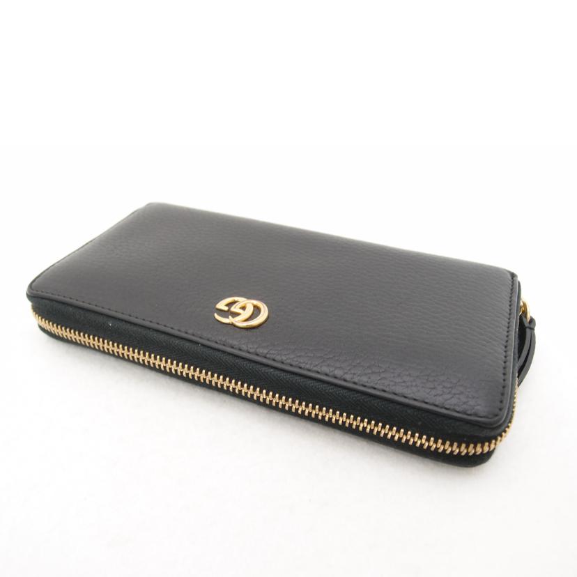 GUCCI グッチ/GGマーモントラウンドファスナー長財布/ブラック/456117//584***/Aランク/69