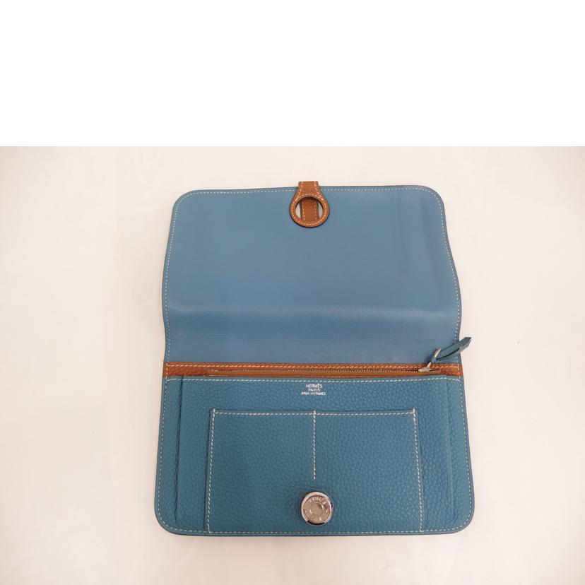 HERMES エルメス/ドゴンGM/ブルージーン/ゴールド/トゴ//□I(******/ABランク/82