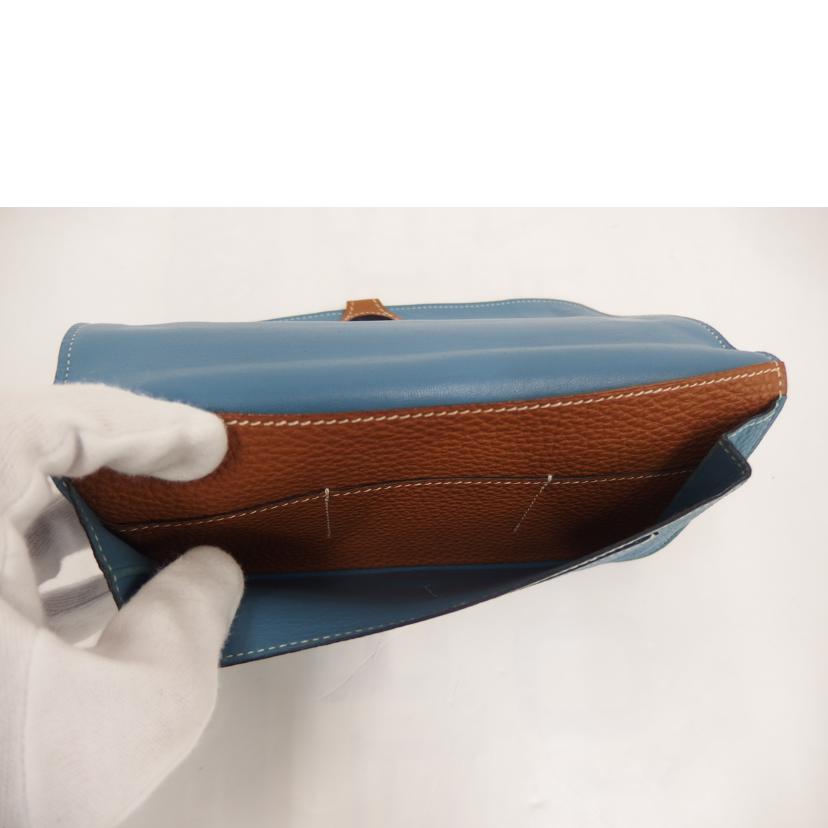 HERMES エルメス/ドゴンGM/ブルージーン/ゴールド/トゴ//□I(******/ABランク/82