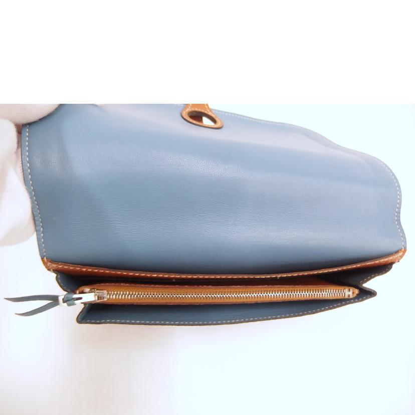 HERMES エルメス/ドゴンGM/ブルージーン/ゴールド/トゴ//□I(******/ABランク/82