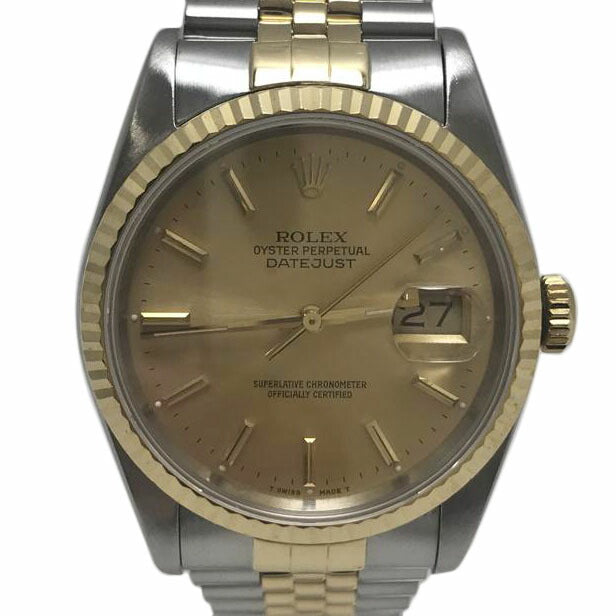 ROLEX ロレックス/デイトジャスト シャンパンゴールド文字盤/16233//W30****/ABランク/51