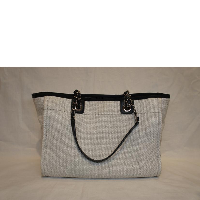 CHANEL シャネル/ドーヴィルチェーントートMM/リネン//220*****/Aランク/92