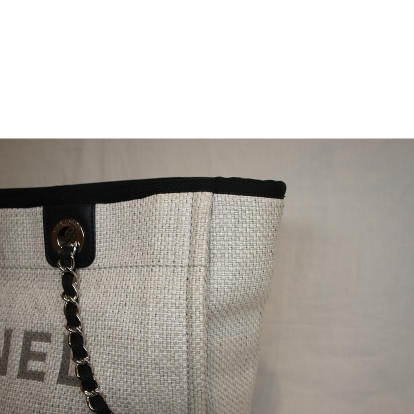 CHANEL シャネル/ドーヴィルチェーントートMM/リネン//220*****/Aランク/92