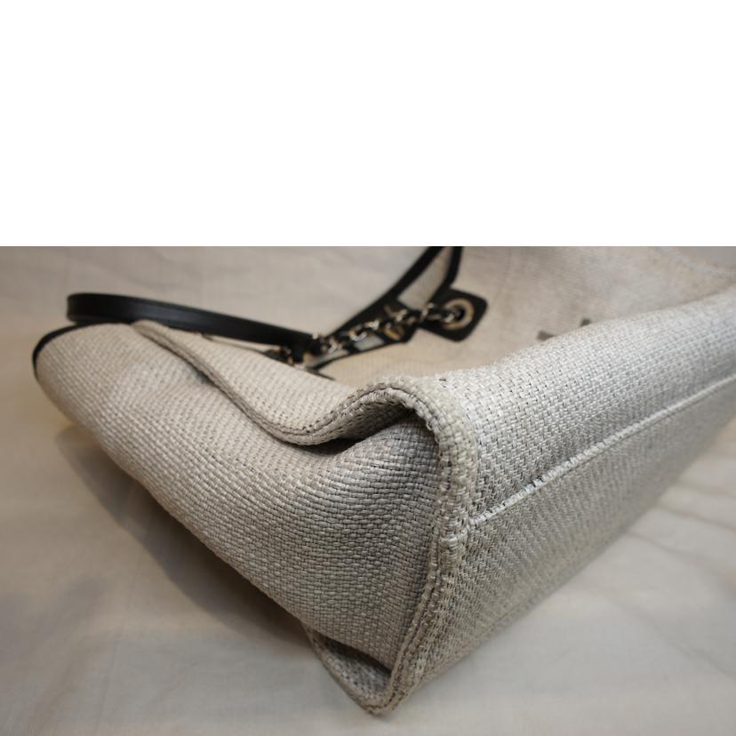 CHANEL シャネル/ドーヴィルチェーントートMM/リネン//220*****/Aランク/92