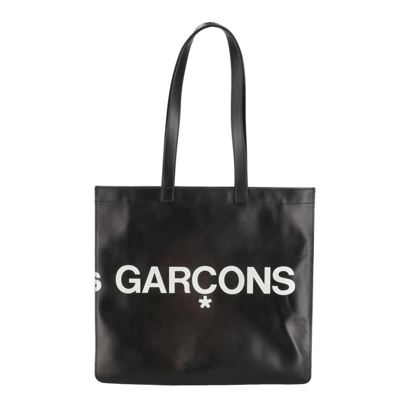 COMMEdesGARCONS20%UP/ヒュージロゴ レザートートバッグ//Aランク/70