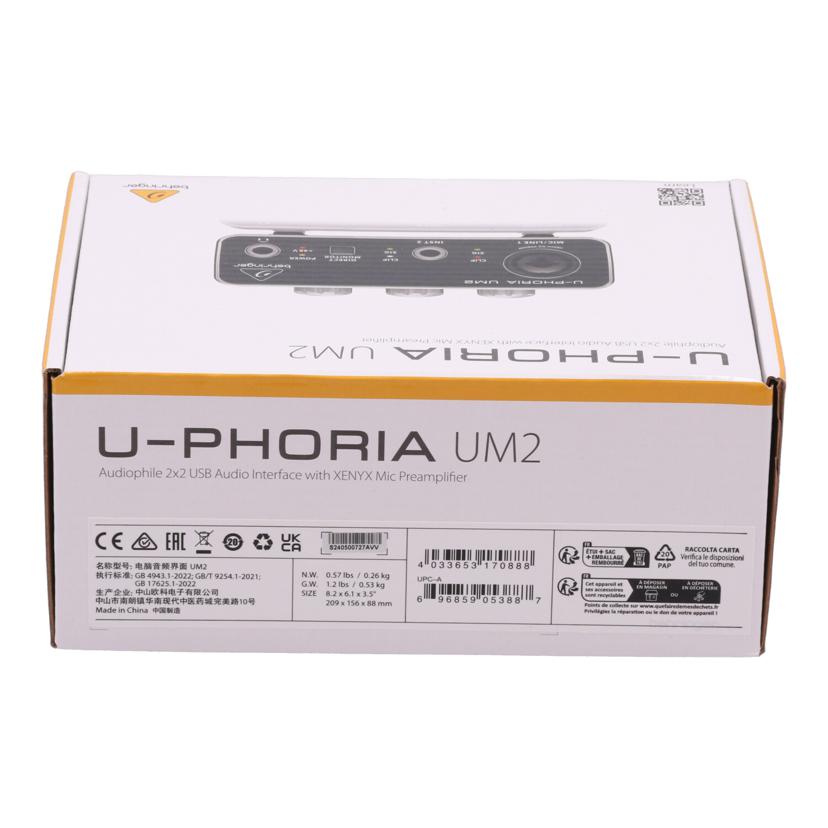 BEHRINGER ベリンガー/オーディオインターフェース/U-PHORIA UM2//240500727AVV/Sランク/24