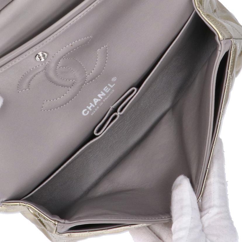 CHANEL シャネル/マトラッセパテントダブルフラップチェーンショルダー/ゴールド×グレー/1112//169*****/Aランク/75