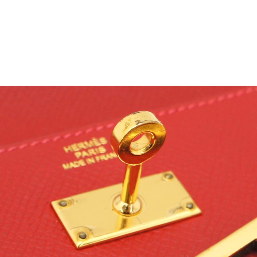 HERMES エルメス/ケリー ロングウォレット/ヴォーエプソン/ルージュ系//□Q *****/ABランク/75