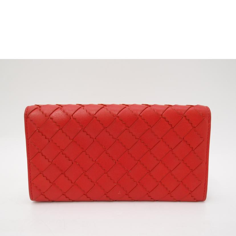 BOTTEGA VENETA ボッテガヴェネタ/ジグザグイントレチャート二つ折り長財布/レッド//ABランク/69