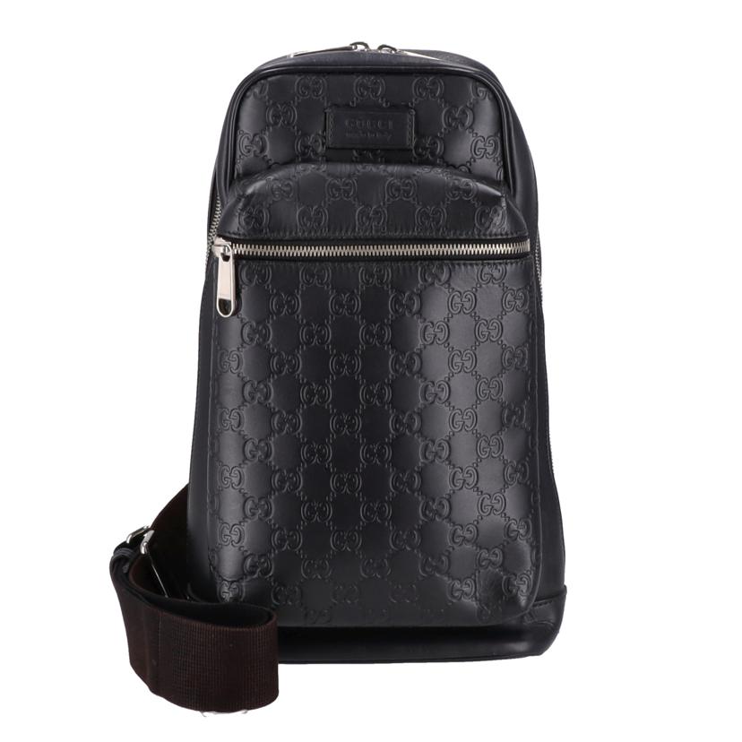 GUCCI グッチ/グッチシマレザーボディバッグ/ネイビー/450970//493***/ABランク/75