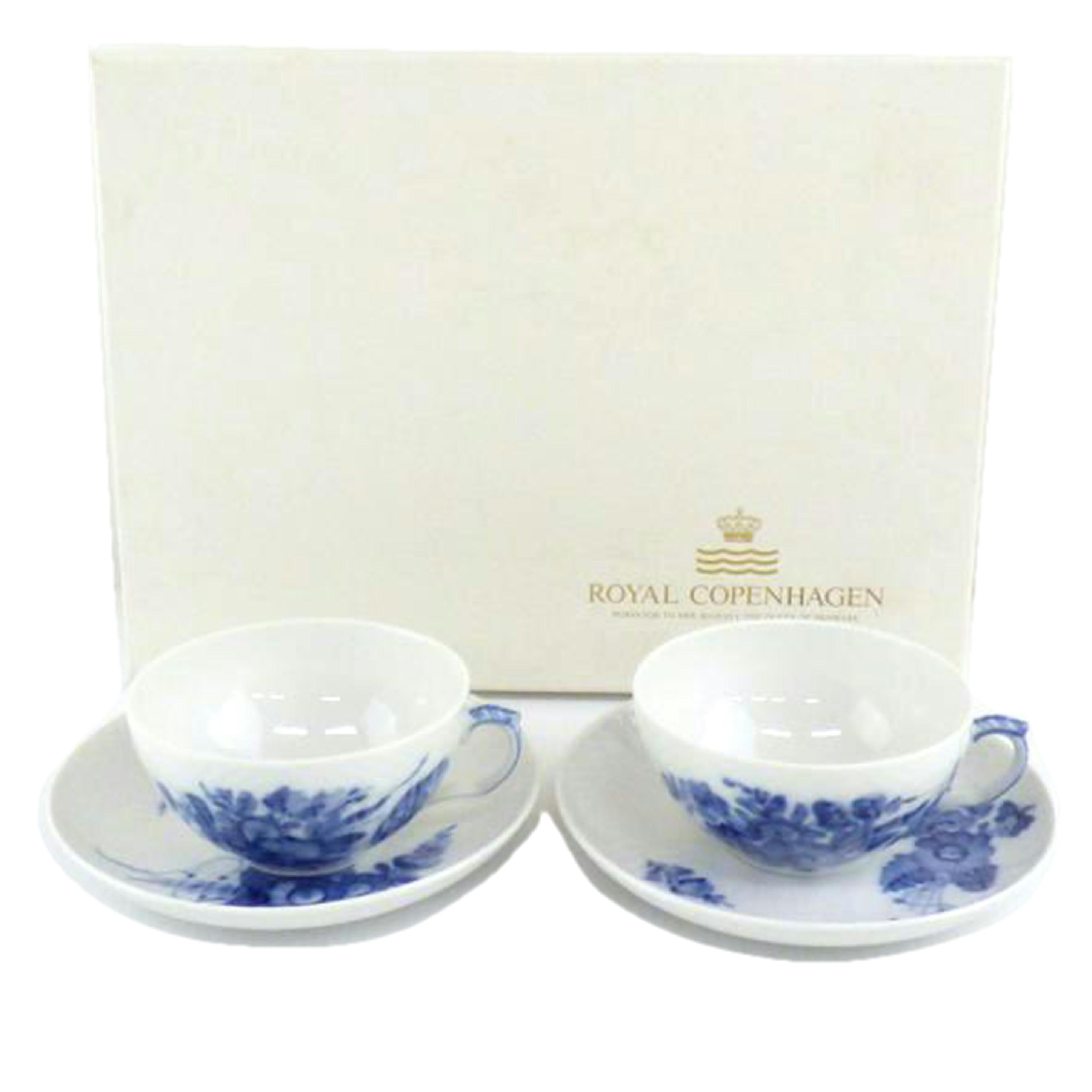 ROYAL COPENHAGEN ロイヤルコペンハーゲン/ブルーフラワーカップ&ソーサー2客セット//Aランク/64