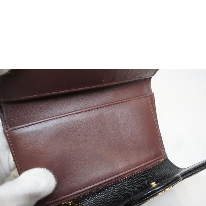 CHANEL シャネル/キャビアスキンフラップウォレットブラック//GNA*****/SAランク/92