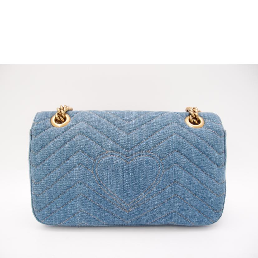 GUCCI グッチ/GGマーモントキルティングショルダー/デニム/443497//498***/Aランク/69