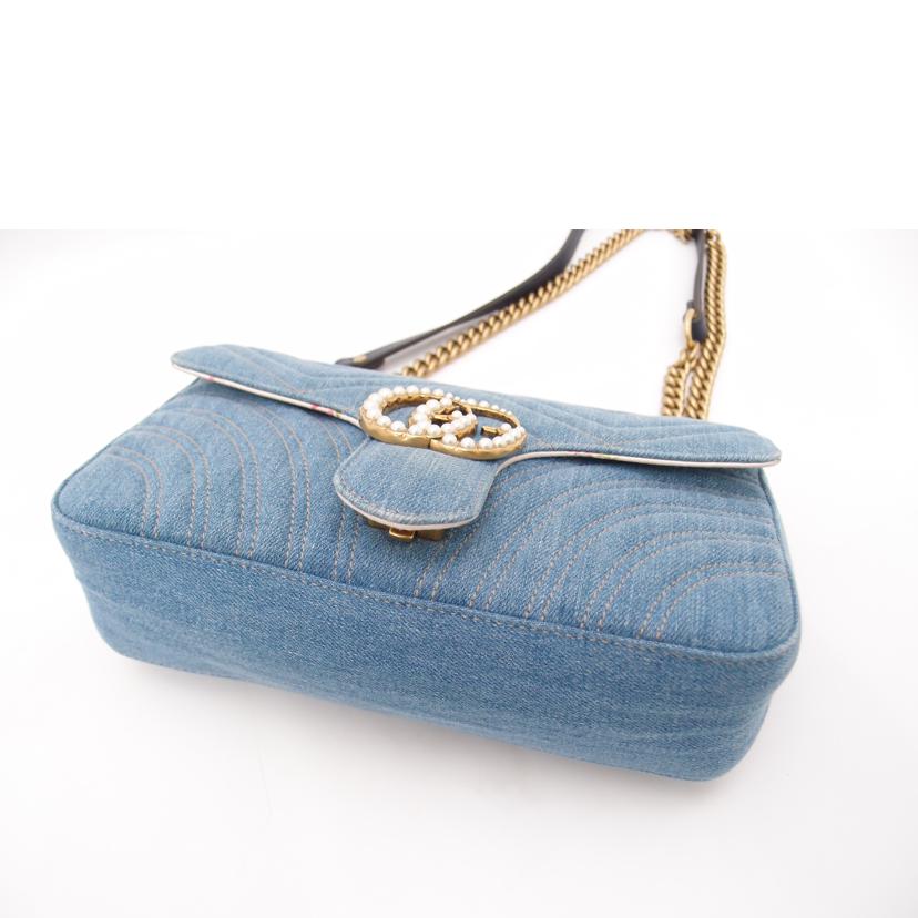 GUCCI グッチ/GGマーモントキルティングショルダー/デニム/443497//498***/Aランク/69