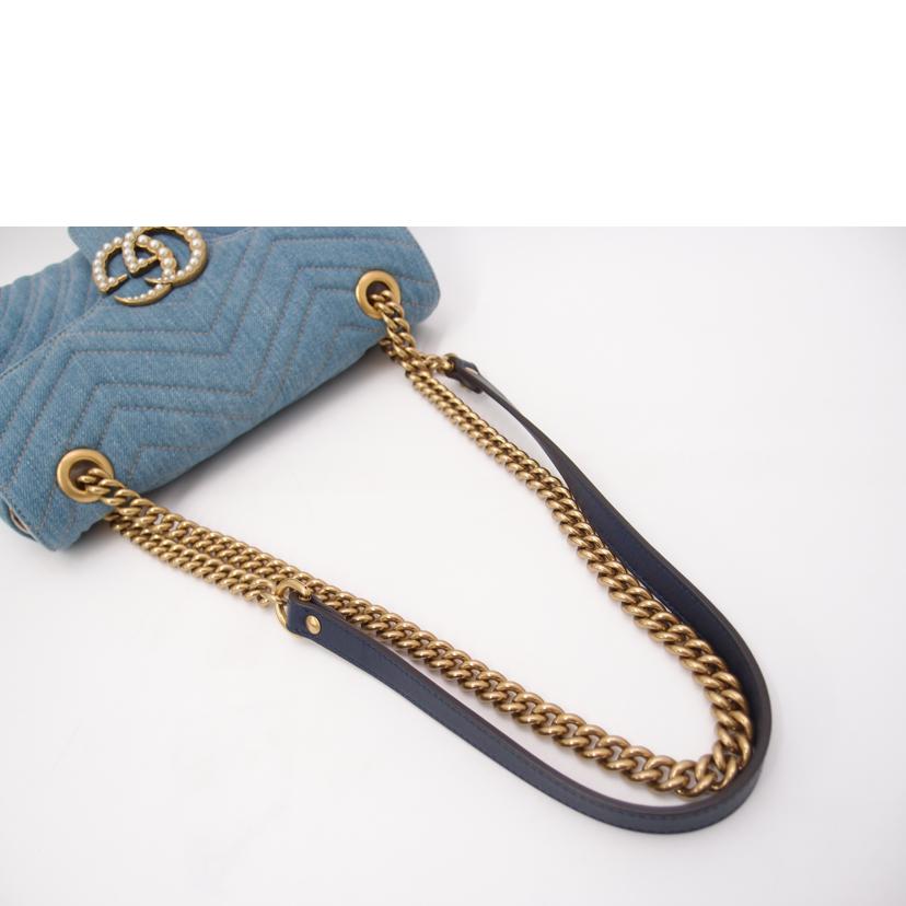 GUCCI グッチ/GGマーモントキルティングショルダー/デニム/443497//498***/Aランク/69