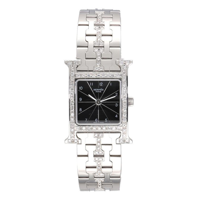 HERMES エルメス/Hウォッチ/クォーツ/アフターダイヤベゼル/HH1.210//156****/Aランク/76