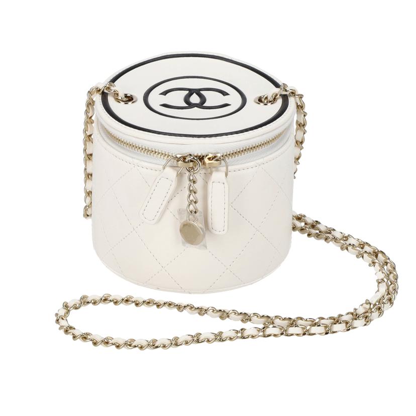 CHANEL シャネル/ココマークラウンドチェーンショルダー/ホワイト//311*****/ABランク/75