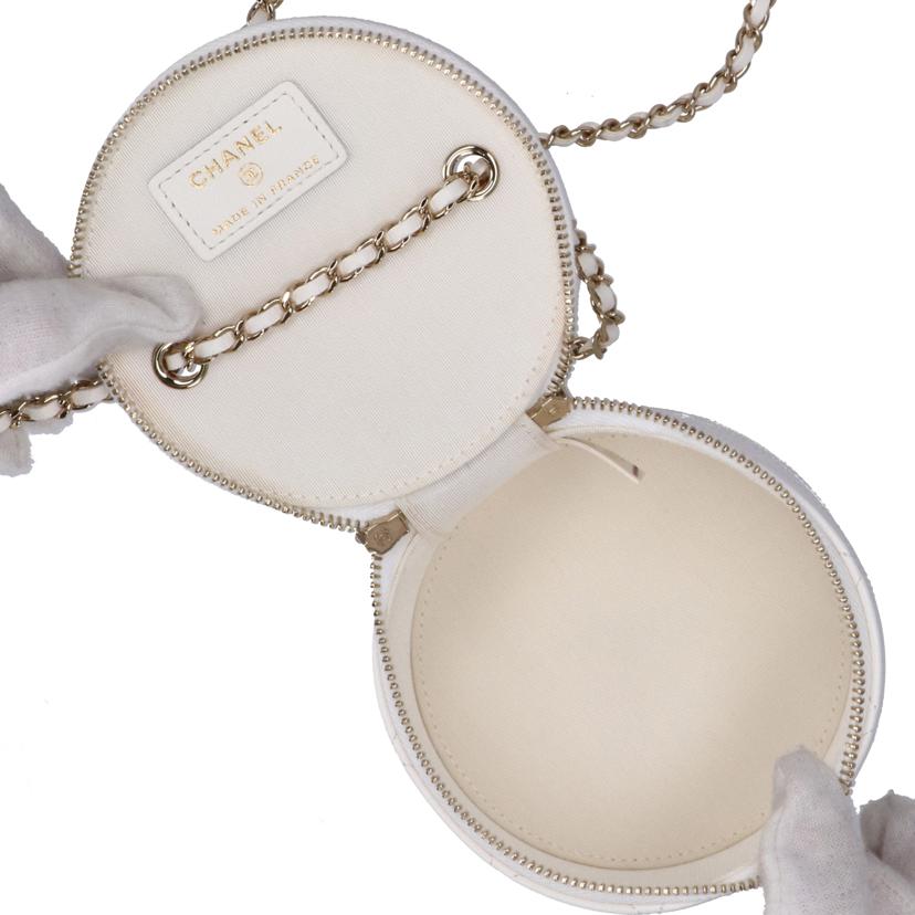 CHANEL シャネル/ココマークラウンドチェーンショルダー/ホワイト//311*****/ABランク/75