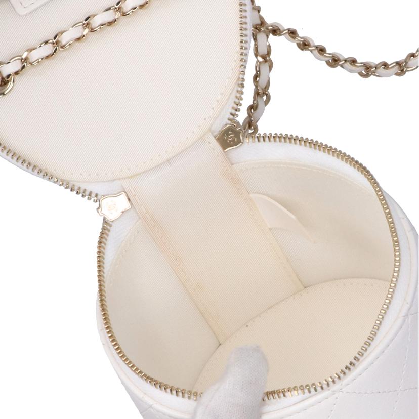 CHANEL シャネル/ココマークラウンドチェーンショルダー/ホワイト//311*****/ABランク/75