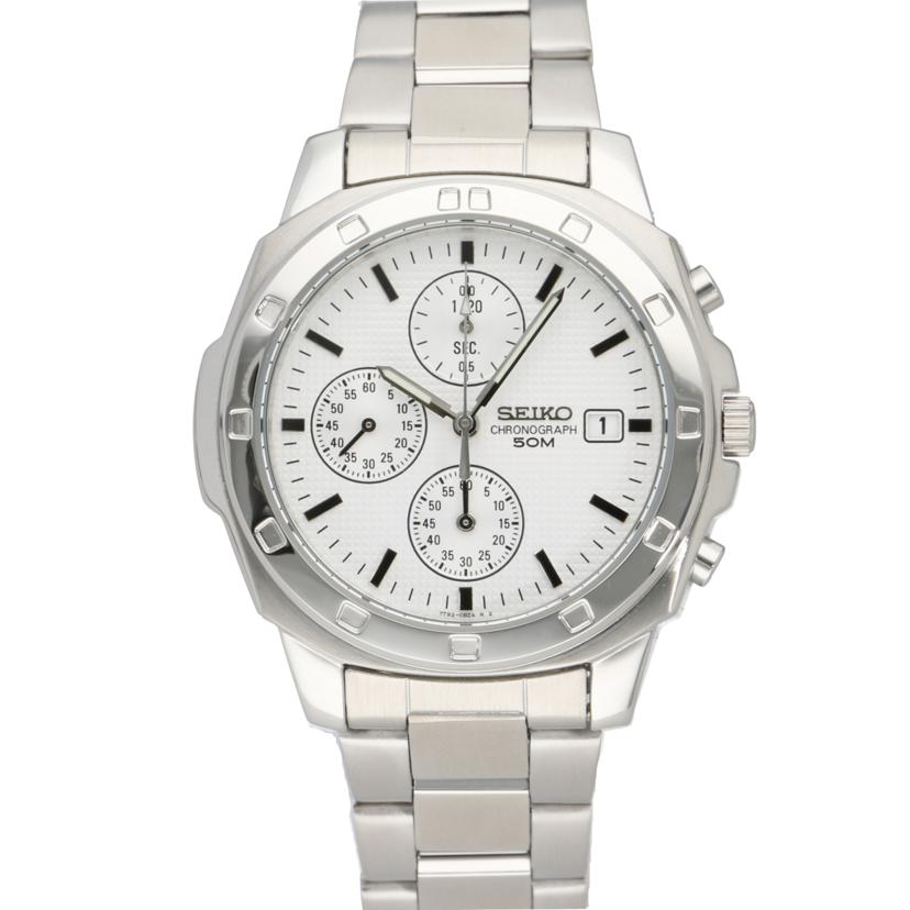SEIKO セイコー/ホワイト文字盤/クロノグラフデイトウォッチ/クォーツ/7T92-0CA0//3D0***/Aランク/18