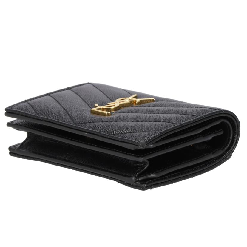 SAINT LAURENT サンローラン/ロゴグラム/二つ折りウォレット/ブラック/668290//042*/Aランク/18