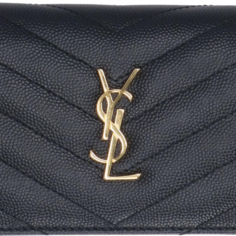 SAINT LAURENT サンローラン/ロゴグラム/二つ折りウォレット/ブラック/668290//042*/Aランク/18