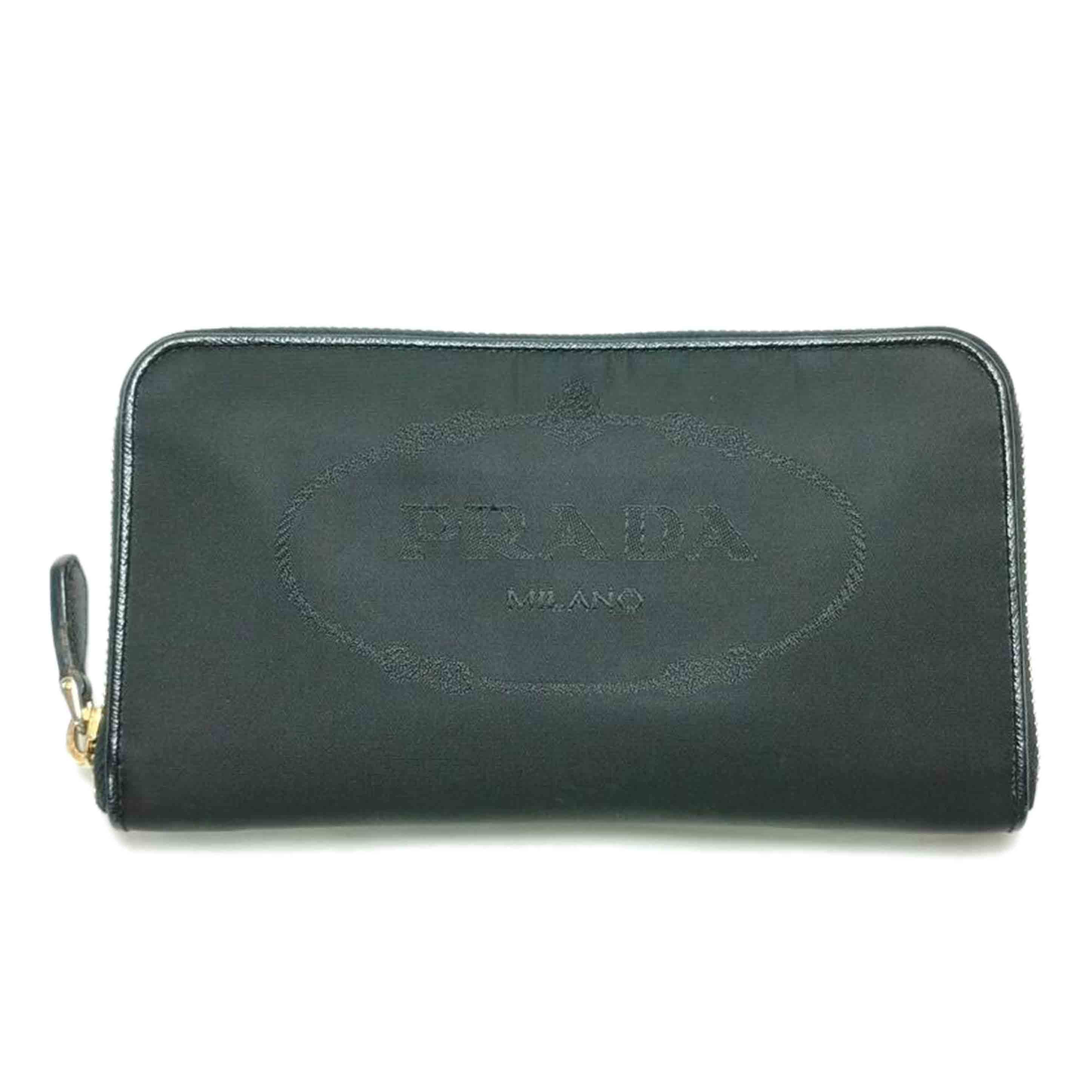 PRADA プラダ/NYLON JACQUARD+ ラウンドファスナー長財布/1M0506//Bランク/52