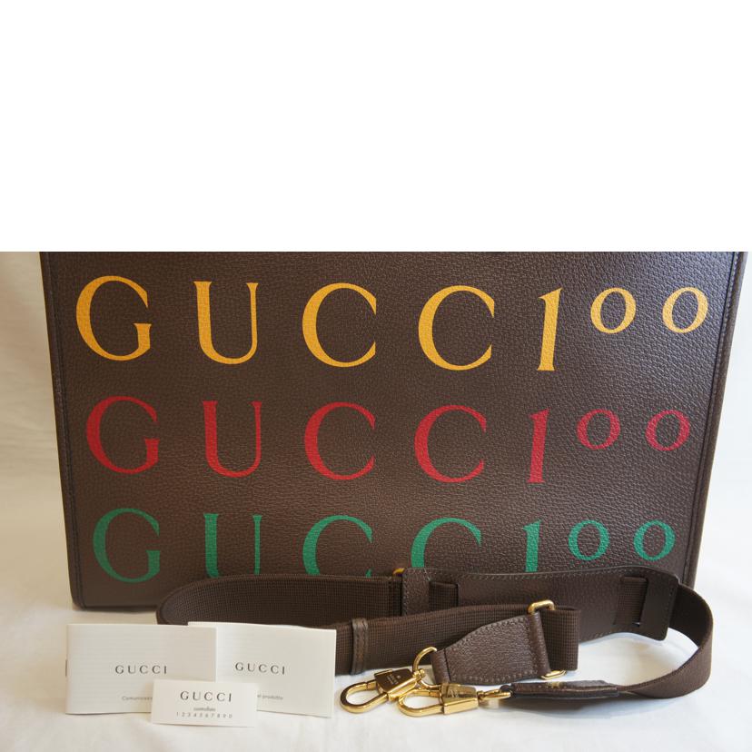 GUCCI グッチ/100th Anniversary/100周年記念レザートートペイント/676667//520***/Aランク/92