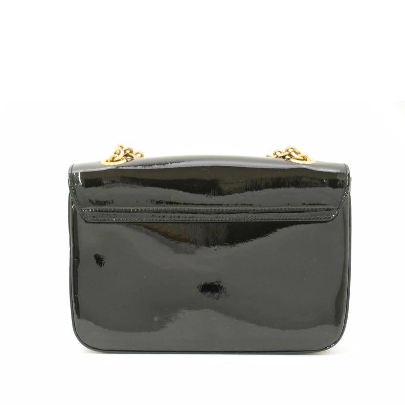 CELINE セリーヌ/Cミディアムエナメルチェーンショルダー/ブラック/187253BFA//CA-****/Aランク/69