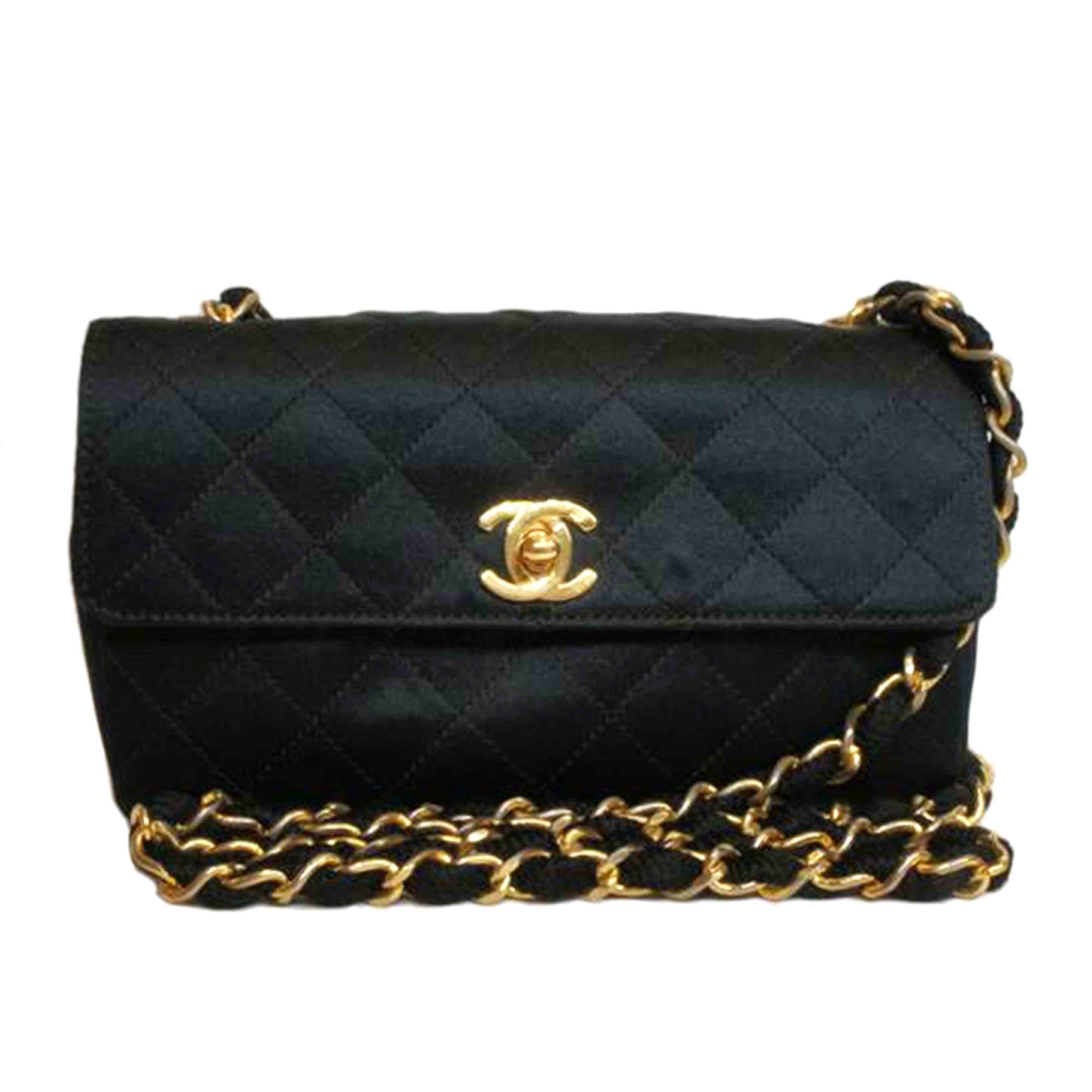 CHANEL シャネル/サテン地マトラッセチェーンショルダーミニ//136****/ABランク/92