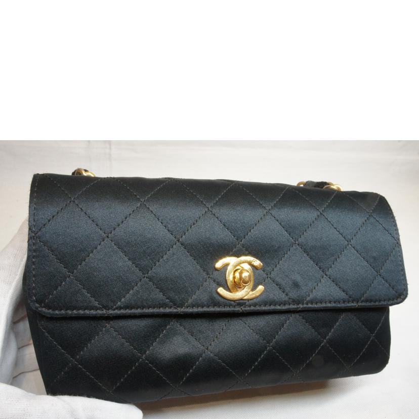 CHANEL シャネル/サテン地マトラッセチェーンショルダーミニ//136****/ABランク/92