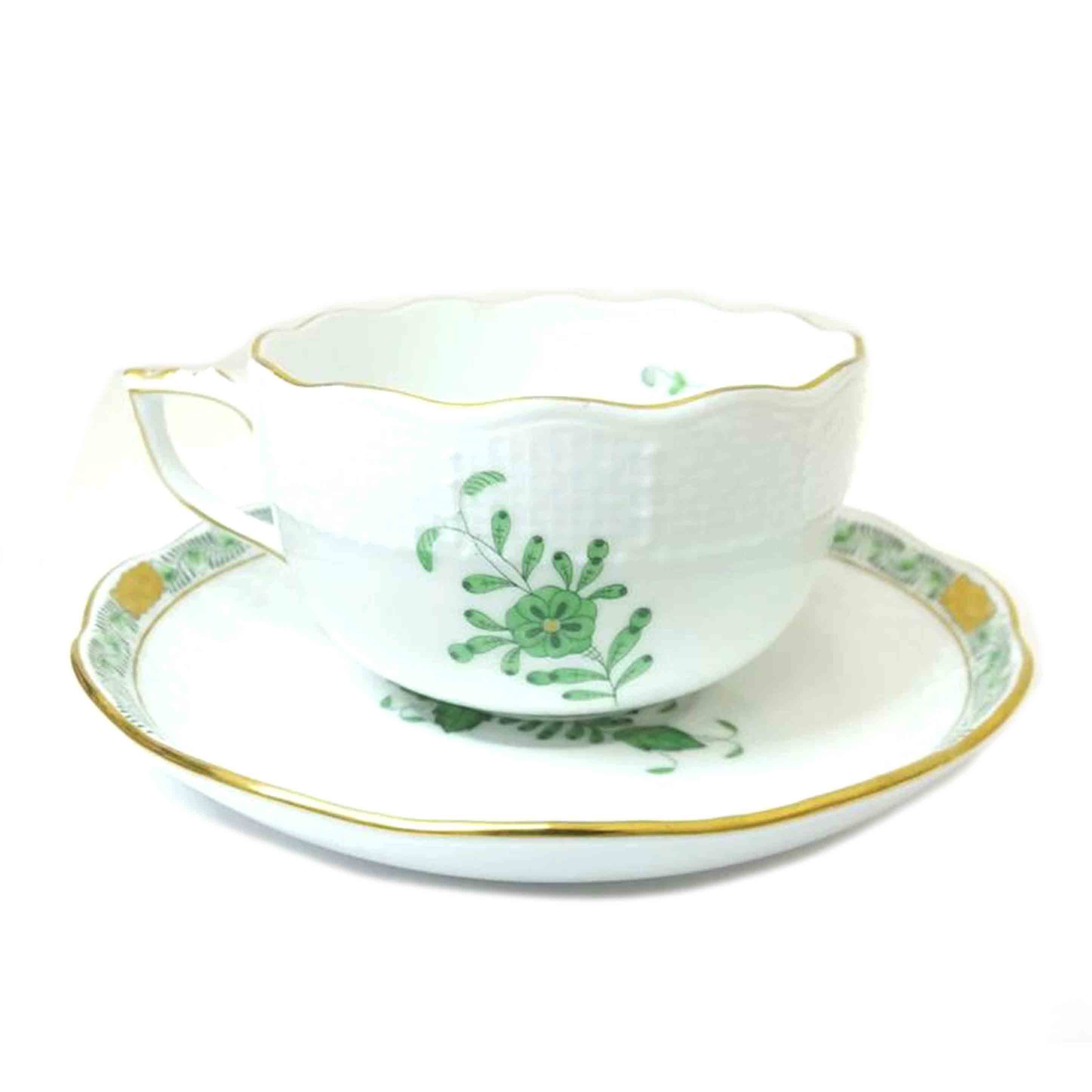 HEREND ヘレンド/ティーカップ&ソーサー②/アポニーグリーン//Aランク/88