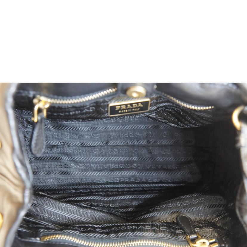 PRADA プラダ/ラムレザーミニハンド2WAYブラック//7/Aランク/92