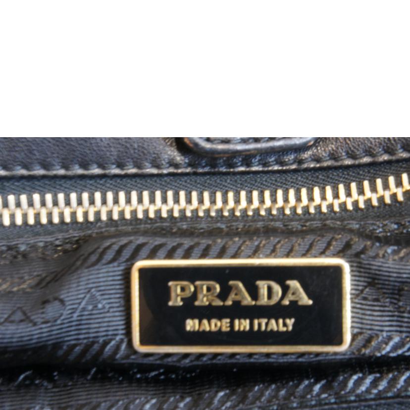 PRADA プラダ/ラムレザーミニハンド2WAYブラック//7/Aランク/92