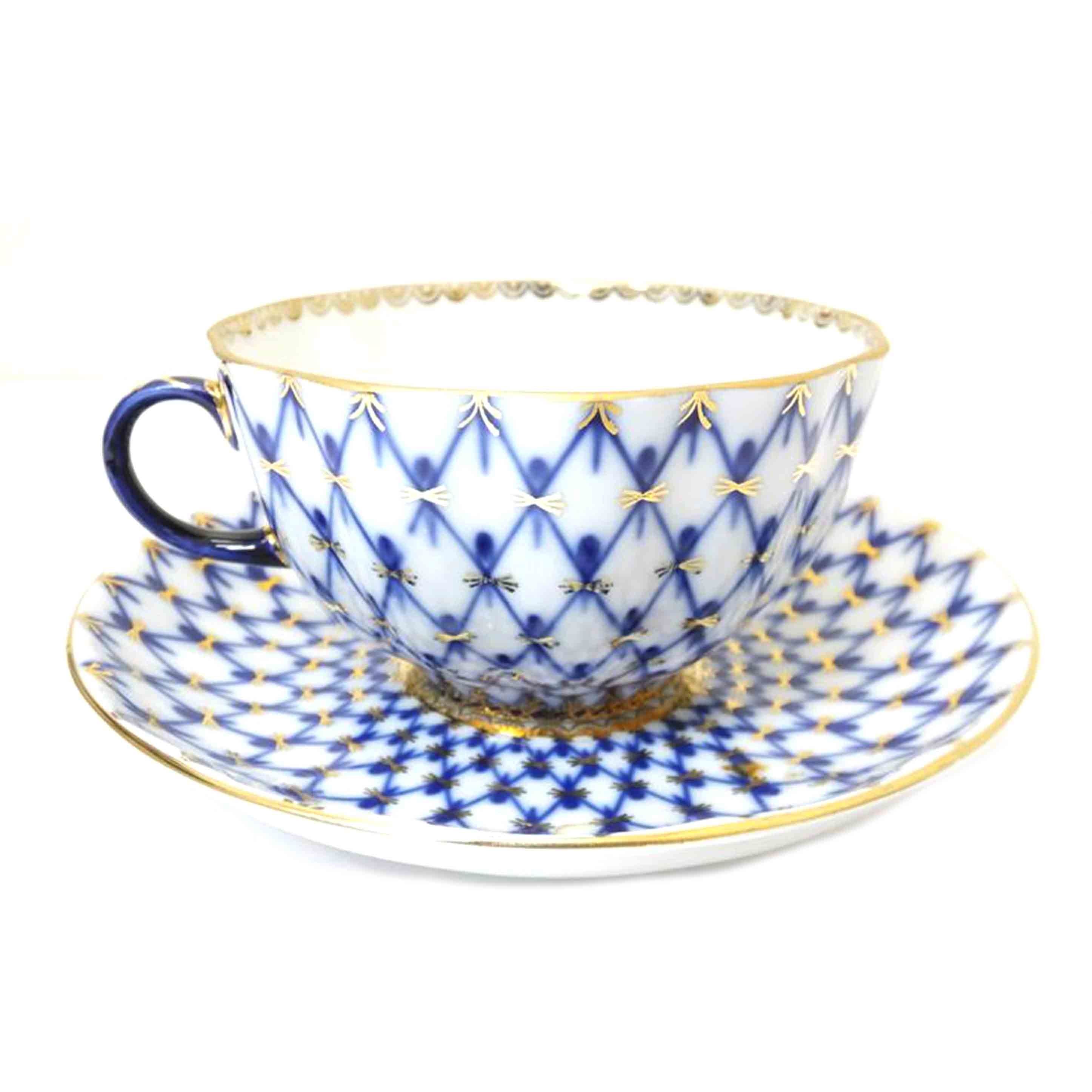 imperial porcelain インペリアルポーセリン/カップ&ソーサー/コバルトネット//Aランク/88