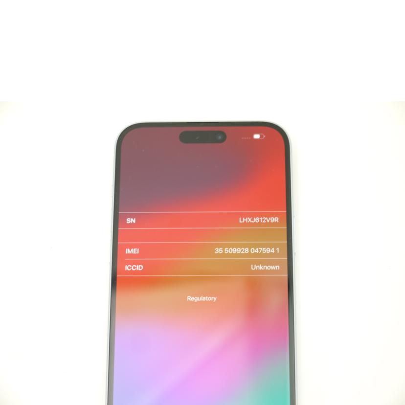 Apple Apple/iPhone 15 Plus 256GB/ブルー/SIMロック解除済み/MU0N3J/A//LHXJ612V9R/Aランク/69