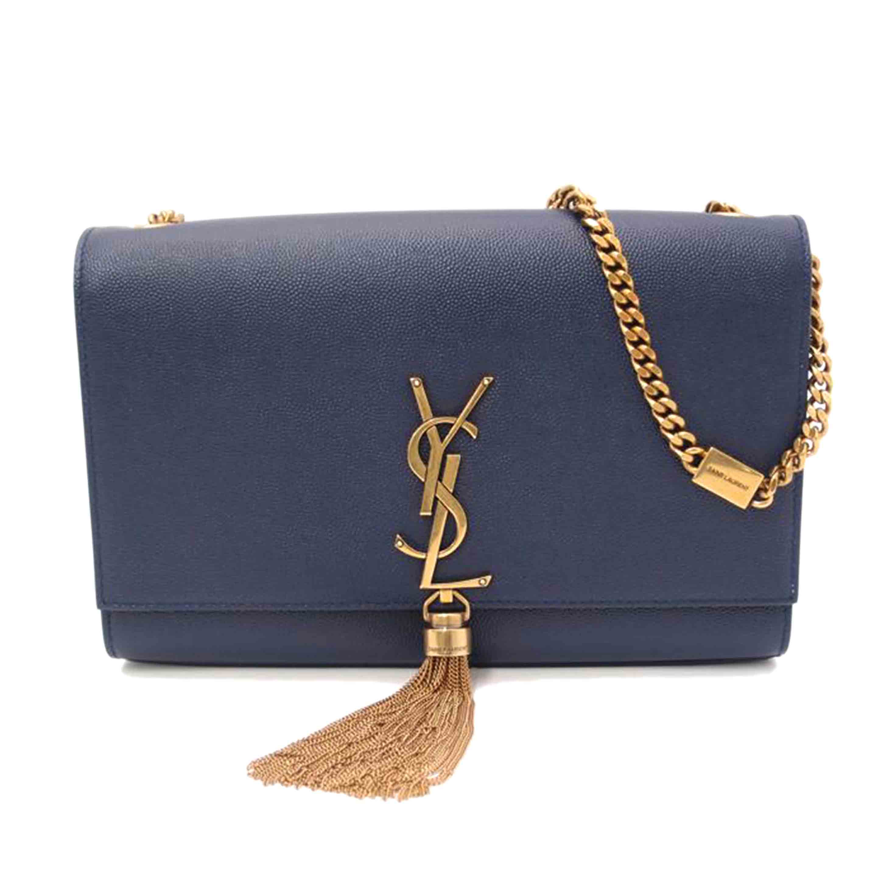 SAINT LAURENT サンローラン/タッセルチェーンショルダー/ネイビー//Aランク/69