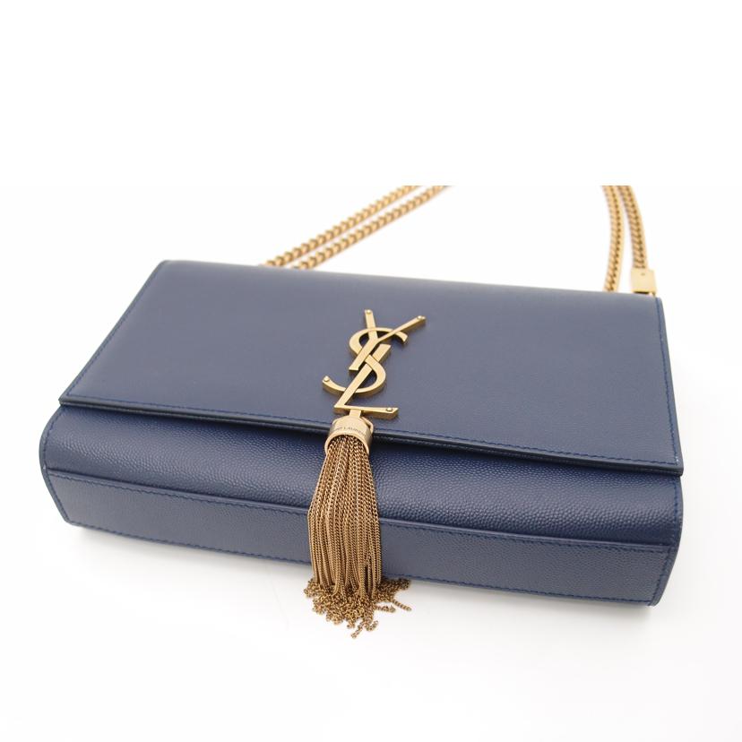 SAINT LAURENT サンローラン/タッセルチェーンショルダー/ネイビー//Aランク/69