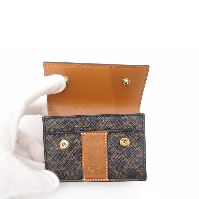 CELINE セリーヌ/トリオンフフォールデッドコンパクト財布/ブラウン/10D722BZ9//SAランク/69