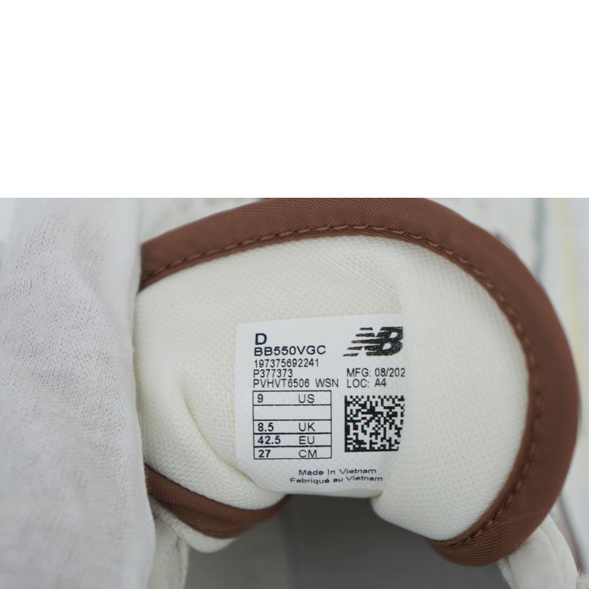new balance ニューバランス/550VGC/ホワイト/ブラウン/ブラック/BB550VGC//サイズ:27cm/Bランク/75