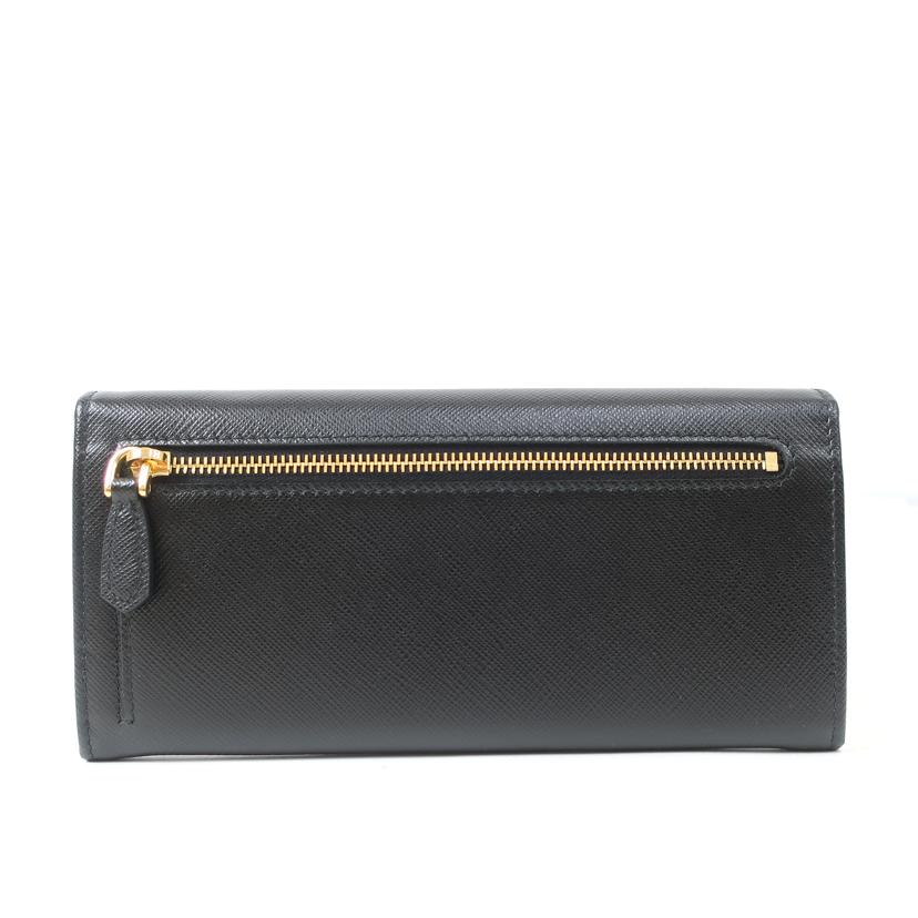 PRADA/サフィアーノ Wホック長財布 ブラック/1MH132//Sランク/65
