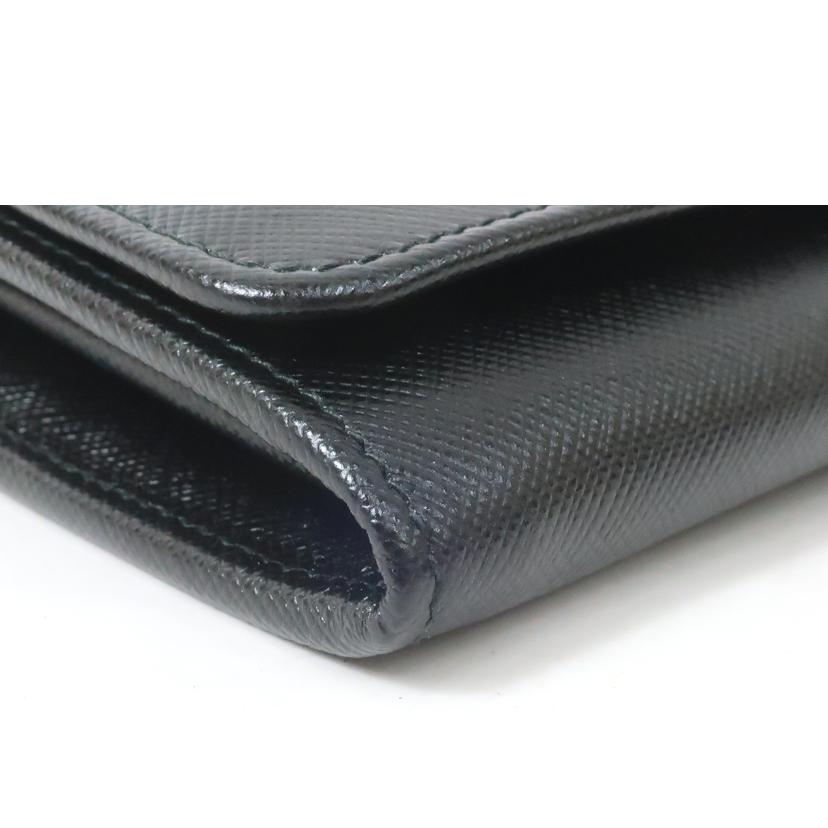 PRADA/サフィアーノ Wホック長財布 ブラック/1MH132//Sランク/65