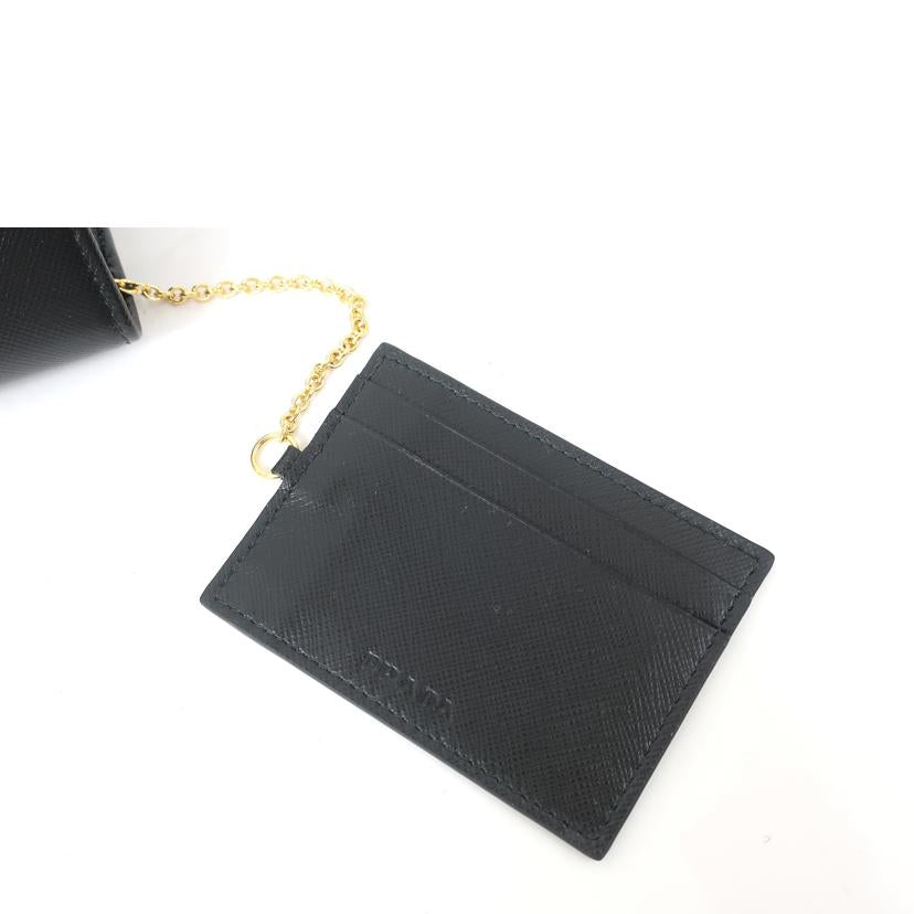 PRADA/サフィアーノ Wホック長財布 ブラック/1MH132//Sランク/65