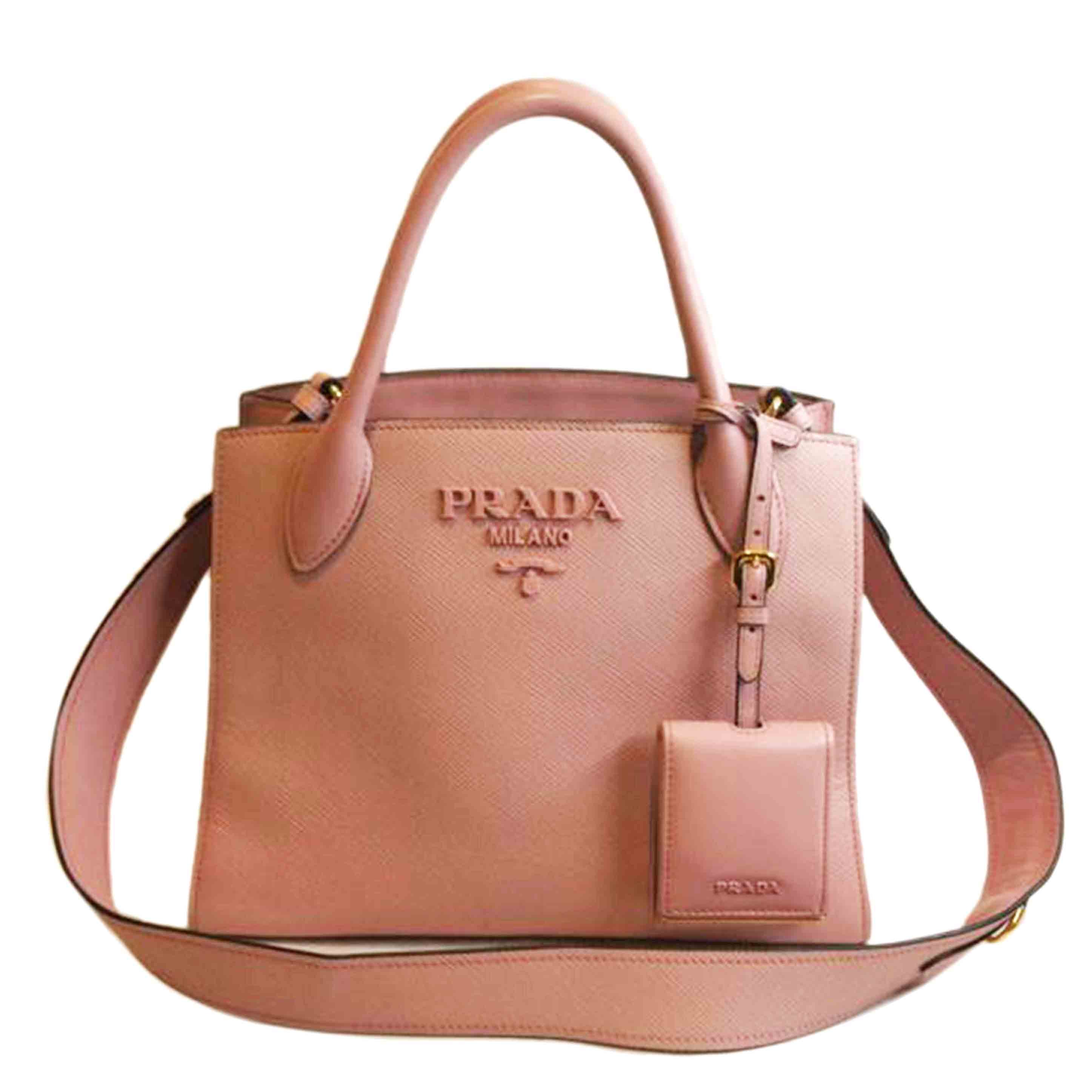 PRADA プラダ/レザー2wayハンドピンク//117/Aランク/92